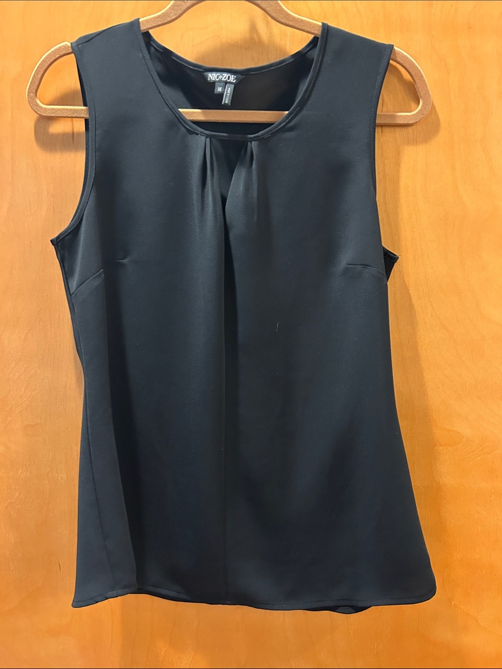 NIC+ZOE Black Sleeveless Pleat-Front Camisole